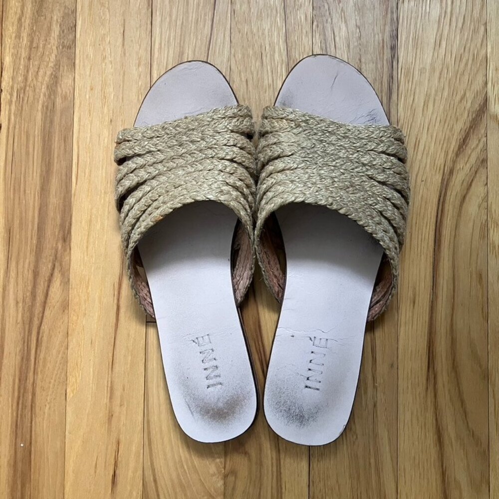 Woven INNE Lana Slide Sandal 9 Natural, Handcrafted, Sustainable